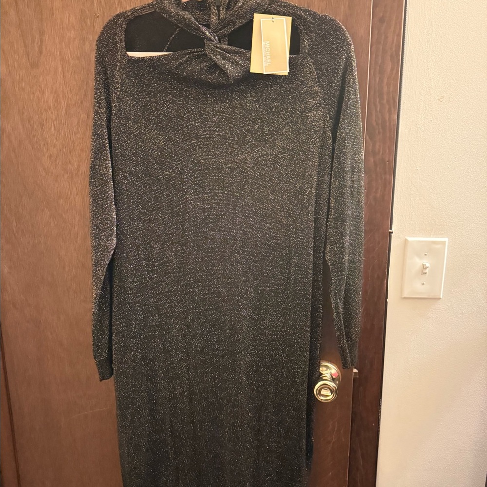 Michael Kors Black Asymmetrical Sheath Dress New with Tags